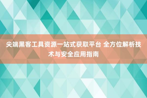 尖端黑客工具资源一站式获取平台 全方位解析技术与安全应用指南