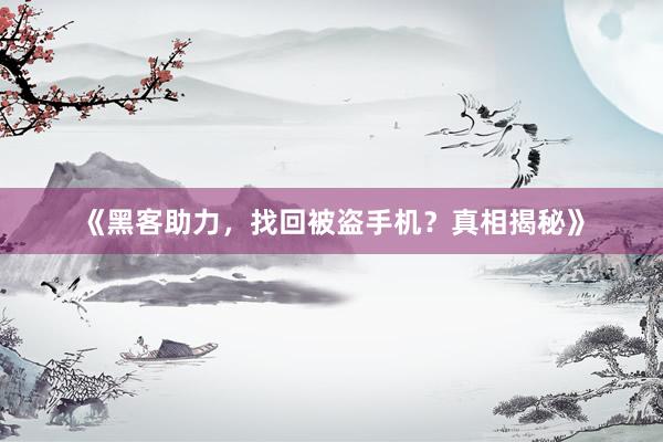 《黑客助力，找回被盗手机？真相揭秘》